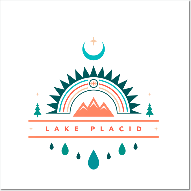 lake placid boho rainbow moon Wall Art by LeapDaze